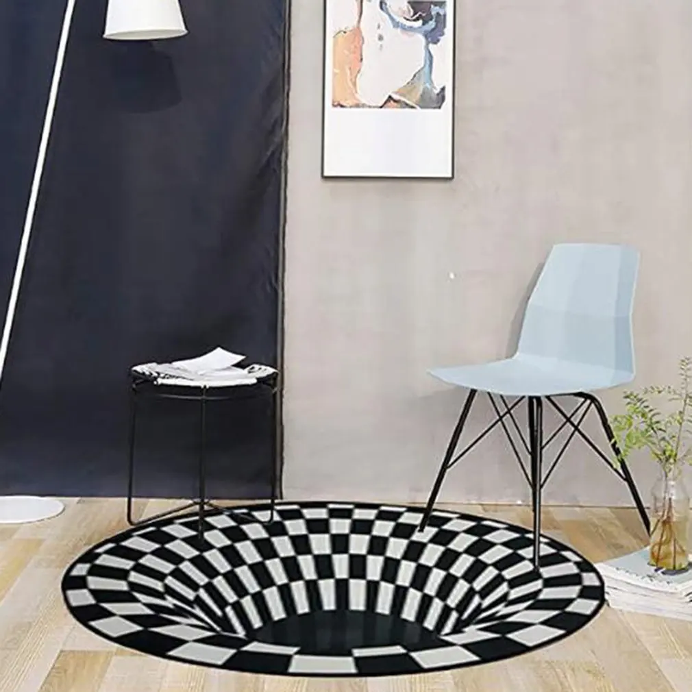 3D стерео видение Овальный напольный коврик скандинавский стиль подходит для