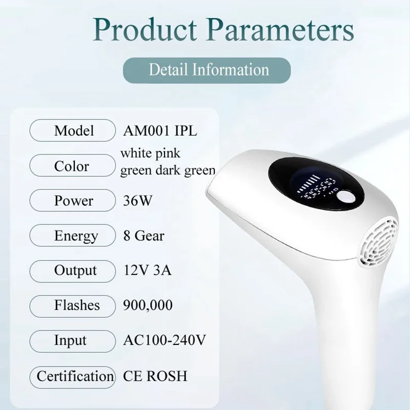 

900000 Flashes 2021 New Laser Epilator Permanent IPL Photoepilator Hair Removal Depiladora Painless Electric Epilator Dropship