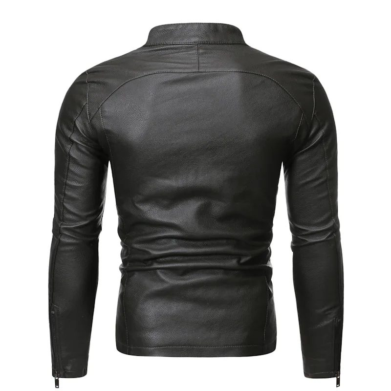 2019 Горячая кожаная куртка мужская мотоциклетная Молодежный красивый мужской