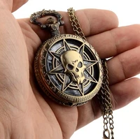 new fashion sun skull pocket watch necklace men domineering pendant necklace casual party retro pocket watch lady pendant gift