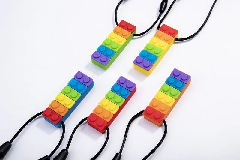 Collar para morder sensorial para ni&ntilde;os con autismo, mordedor de silicona para morder con l&aacute;piz, 1 ud.-3