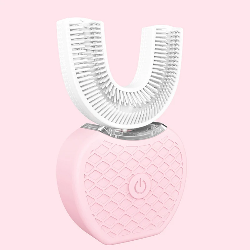 Pink Ультра звуковая электрическая зубная щетка приборы Интеллектуальный автоматический уход за полостью рта Соник для взрослых отбеливание зубов 360 градусов Чистка - Цвет: Pink