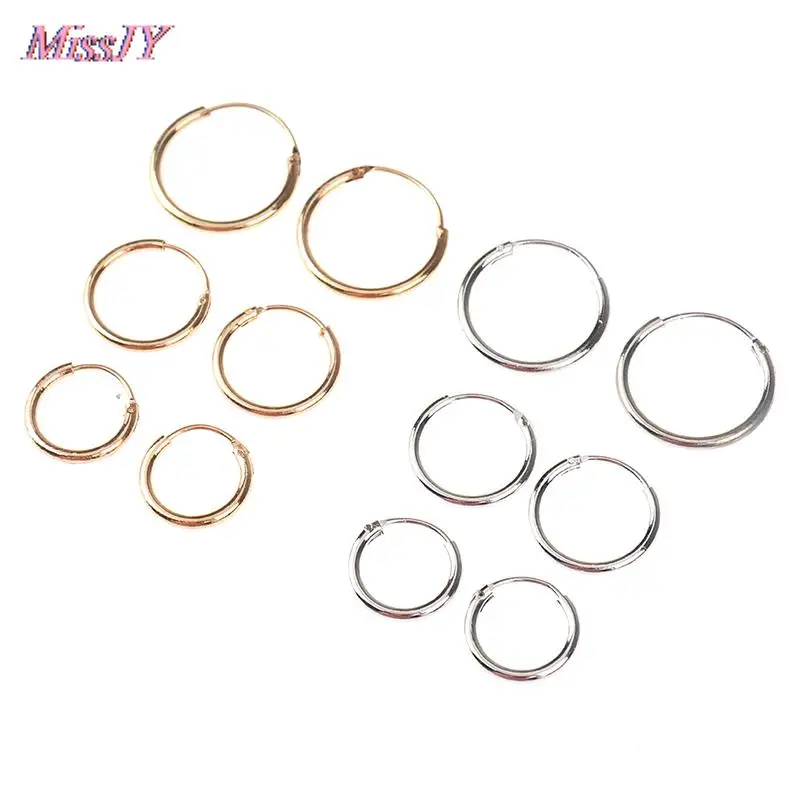 Большие серьги-кольца для женщин простые круглые украшения ушей 3 пары в уп. |