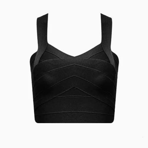 style 1 black Женский короткий топ с повязкой, Летний однотонный топ с v-образным вырезом и поясом, сексуальный облегающий белый женский топ - Цвет: style 1 black