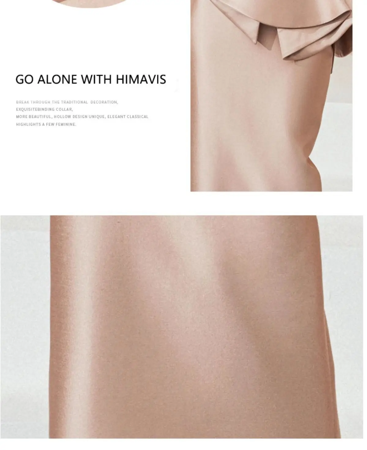 

Summer 2021 New Champagne-colored Lotus Leaf-side Dress Wrap Hip Skirt Feminine Elegant Princess Dress Skirt S-3XL