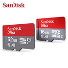 Sandisk карта памяти micro sd, класс 10, 16 ГБ, 32 ГБ, 64 ГБ, 100% ГБ, 128 ГБ