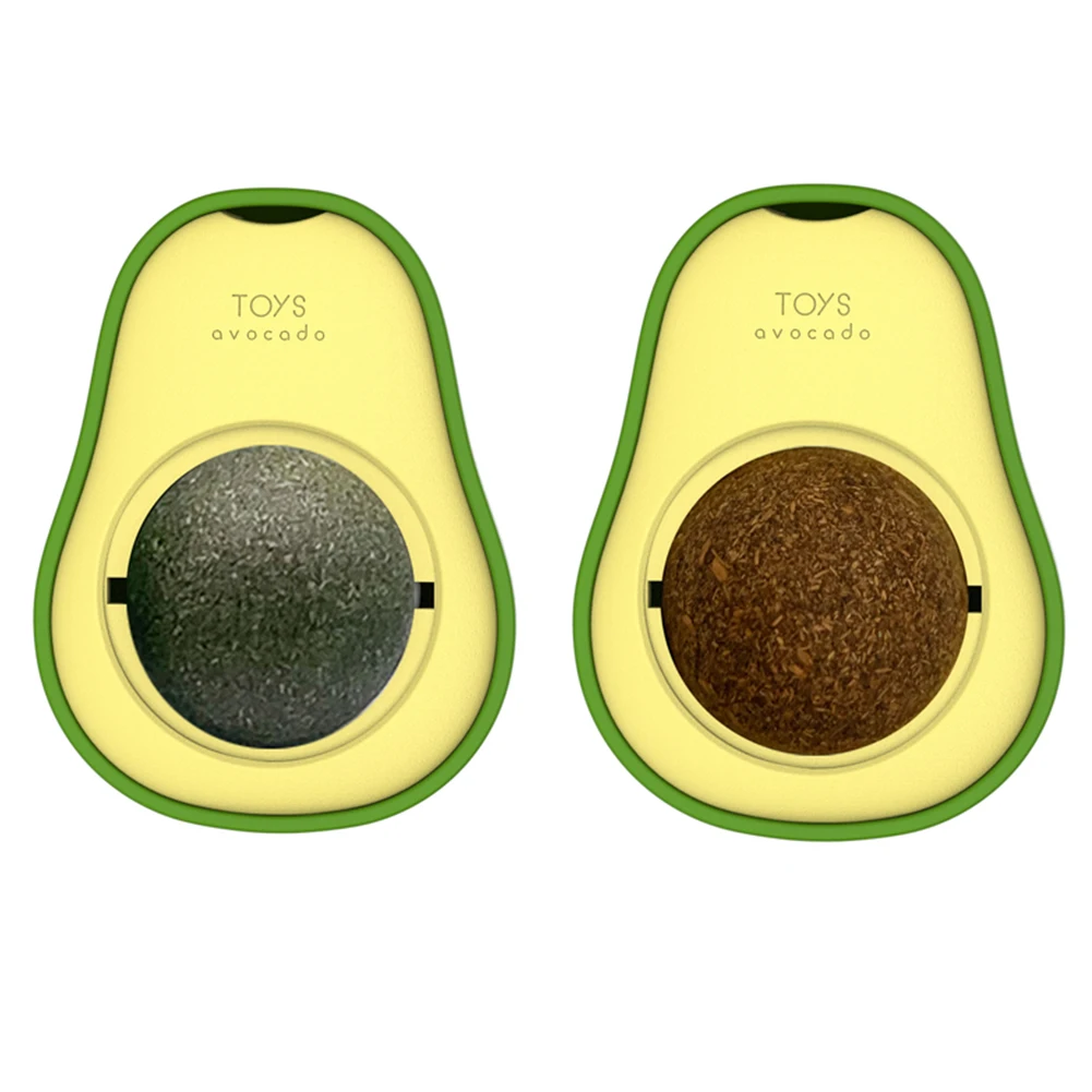 

2pcs Pet Ball Avocado Catnip Toy Healthy Natural Catnip Mint Cats for Kitten Treating Home Chasing Game Cleaning Molar Teeth Toy