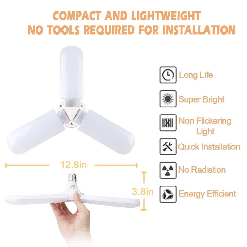 

Newly LED Garage Lights Deformable 45W Shop Lights for Garage Workshop Basement XSD88