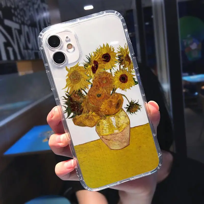 

Aesthetic Vincent Van Gogh Starry Night Phone Case Transparent soft For iphone 5 5c se 6 6s 7 8 11 12 plus mini x xs xr pro max