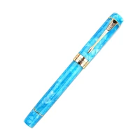 new jinhaofountain pen ocean blue acrylic resin iridium f bent writing pen gift set for business office