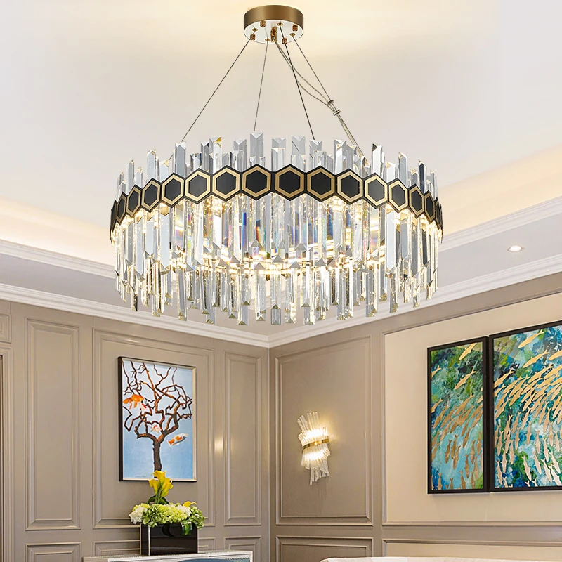 

ZISIZ LED Modern Art Deco Crystal Clear Designer LED Chandelier Lighting Lustre Suspension Luminaire Lampen For Foyer