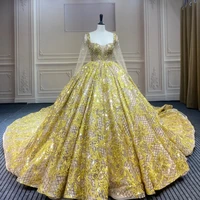 marnham wedding dress sweetheart bridal gown gold backless sexy long sleeves cathedral train lace vestido de novia robe marriage