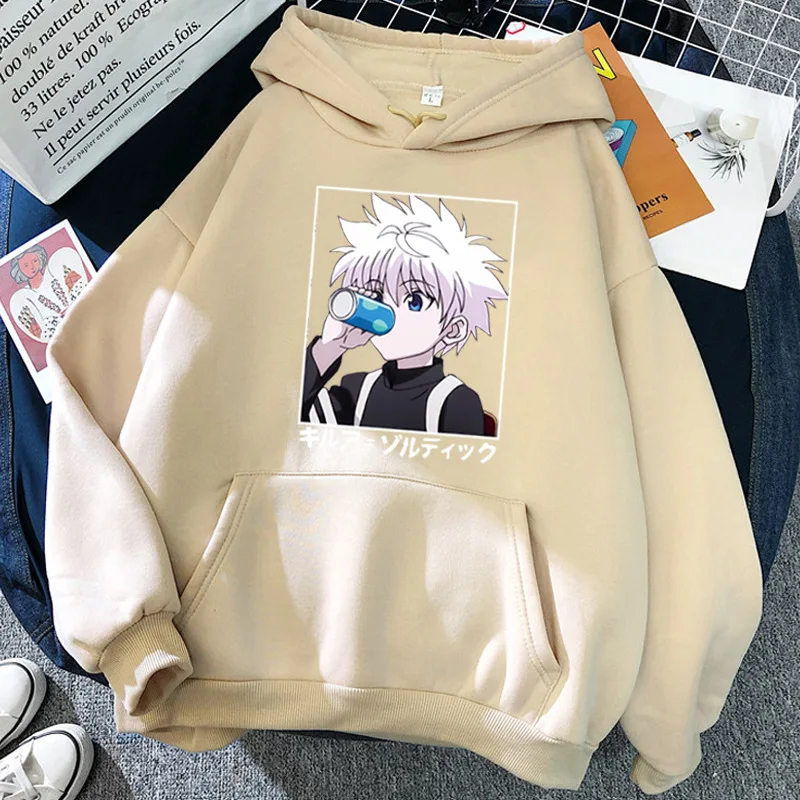 

Hoodies Killua Hoodie Unisex Killua Zaoldyeck Long Sleeve Loose Hooded Womens Sweatshirt Pullover streetwear