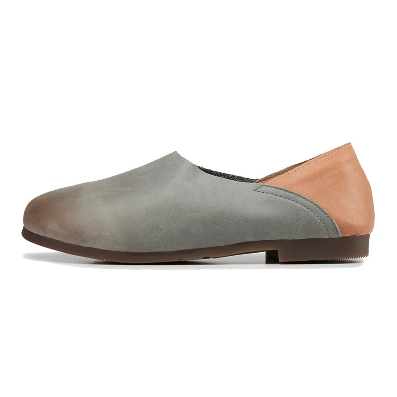 

2021 Fashion Hot Mori Girl Style Flats Shoes Genuine Leather Slip on Ladies Leather Shoes