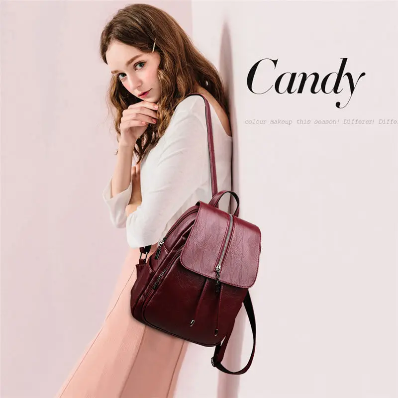 Модный женский рюкзак кожаные ранцы для девочек подростков школьный ранец на