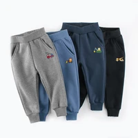 winter childrens trousers kids boys thick fleece pants autumn baby embroidery car sweatpants casual elastic toddlers costume