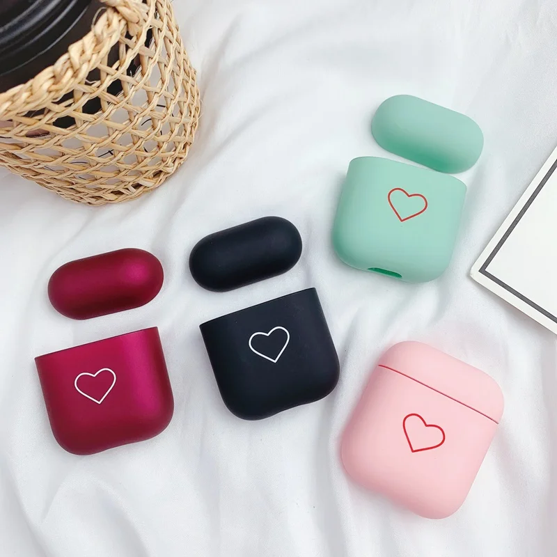 YBD Модный чехол с рисунком маленького сердца для AirPods Air pod Series 1 2 Жесткий Чехол для ПК чехол для Apple Airpods чехол Coque Funda