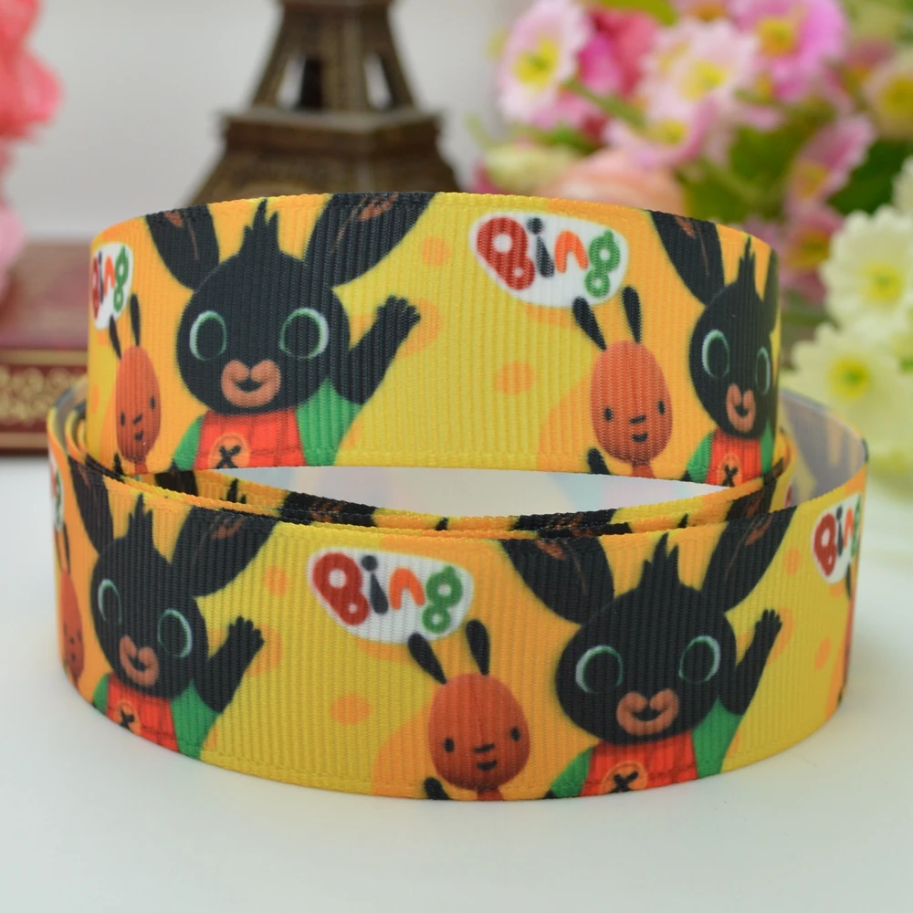 7/8" 22mm 5 10 50 Yards cortoon Cute ribbon Printed grosgrain hair bow DIY Kids Hair Accessories Party decoration retail |