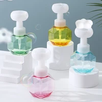 300ml flower shape foam for soap dispenser foaming bottle plastic clear bottle travel shower gel foam pump bottle for bathroom