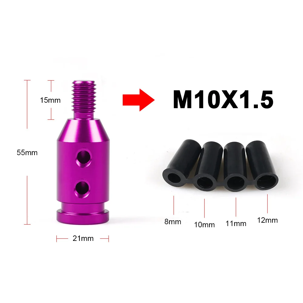 M10x1.5 PURPLE Универсальное автомобильное Руководство переключения передач адаптер для ручки для M10x1.5/M12x1.25 резьбы алюминиевого сплава - Цвет: M10x1.5 PURPLE
