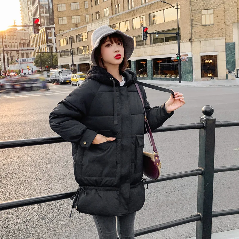 Новое поступление модная Длинная женская зимняя куртка с хлопковой подкладкой