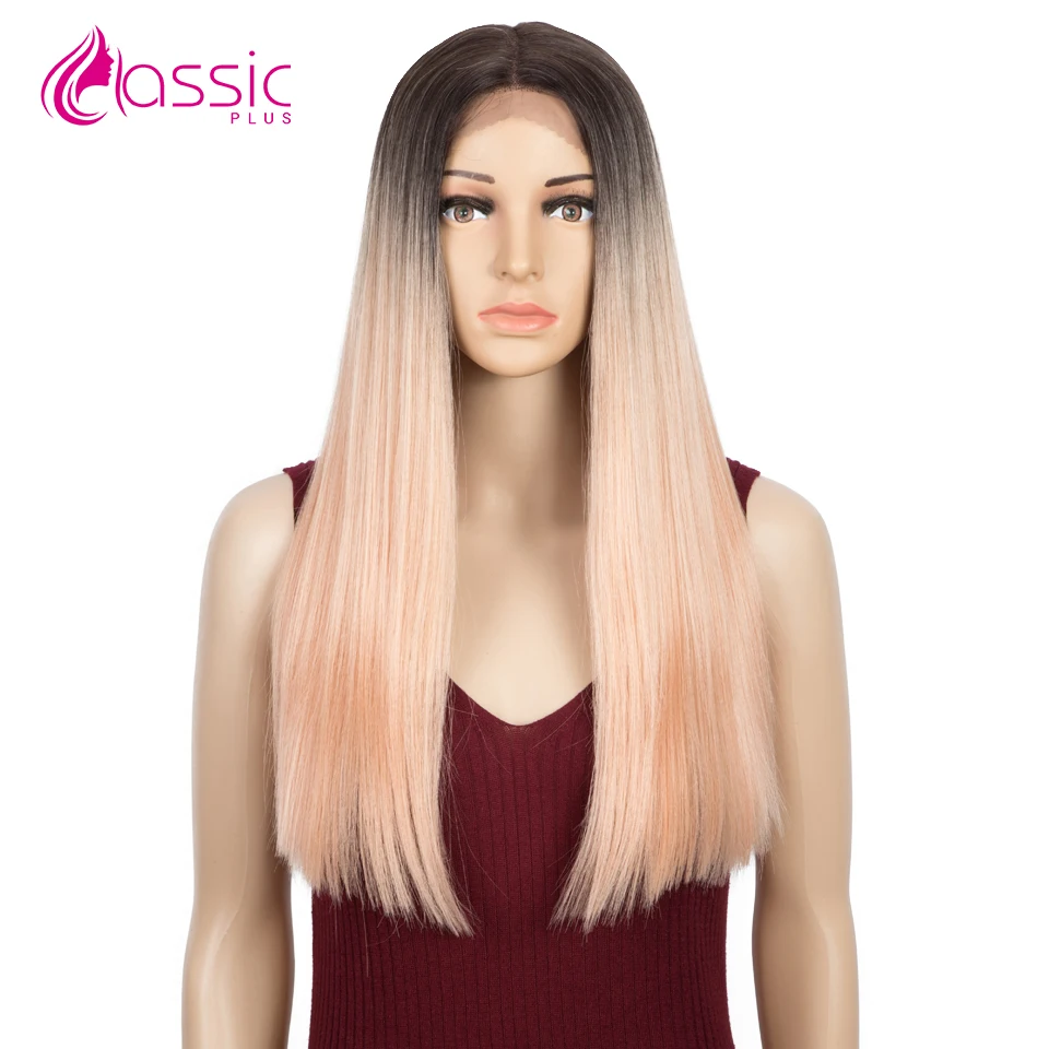 

Pink Lace Wig For Women Sleek Straight Lace Front Wig Blonde Cosplay Wigs 20 Inch Purple Colored Ombre Middle Part Lace Wigs