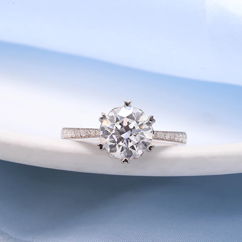 2 0ct 8 0 мм D круглая огранка 14k обручальное бриллиант из белого золота фоторамка для