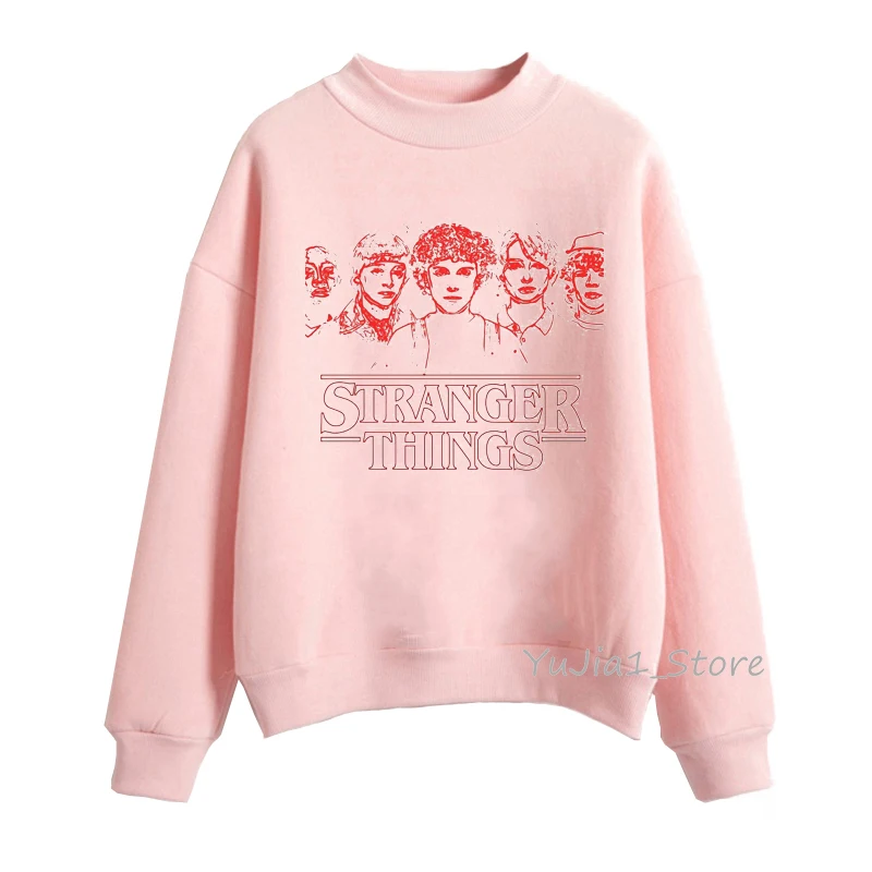Sudadera mujer очень странные дела 3 кофты осенне-зимняя одежда для женщин, бархатистые худи для девочек-розовый цвет, раздел-толстовки и harajuku kawaii пуловер - Цвет: Y91912P