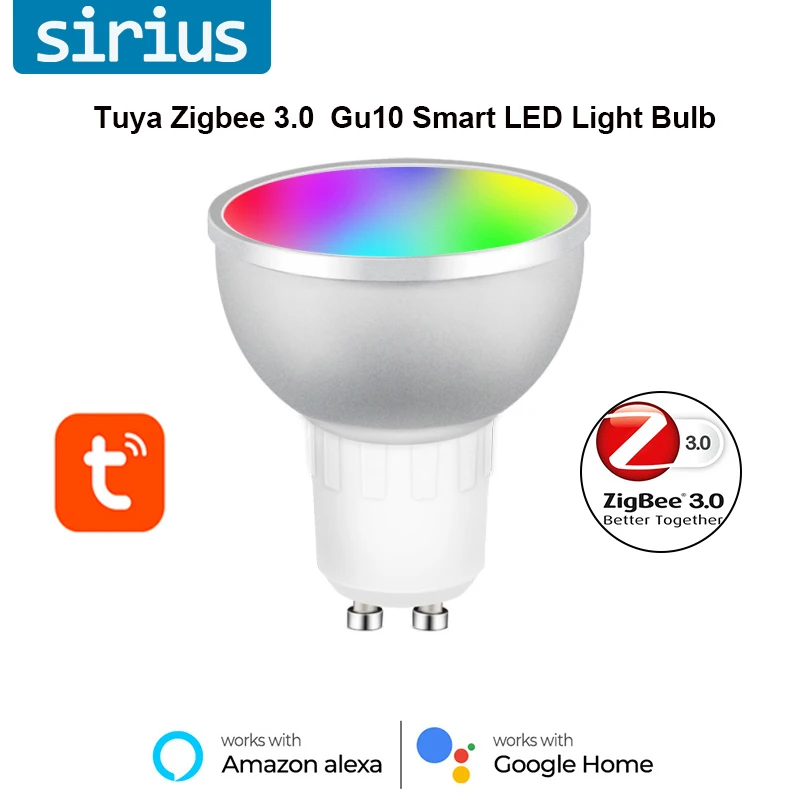 

Умная Светодиодная лампа Tuya Gu10 Zigbee 3,0, 5 Вт,-лм