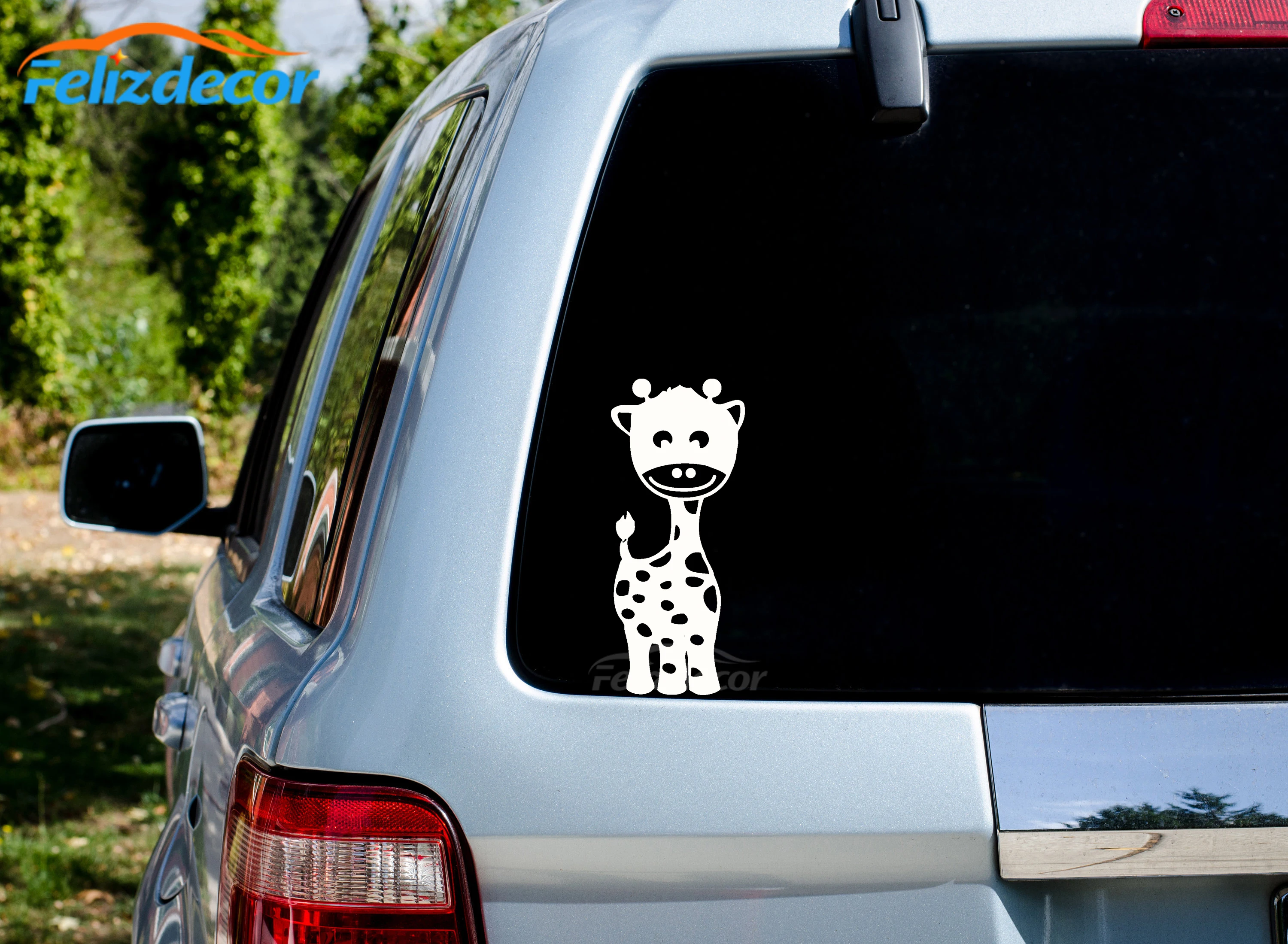 Милые виниловые наклейки на бампер автомобиля с изображением оленя Сики и улыбки