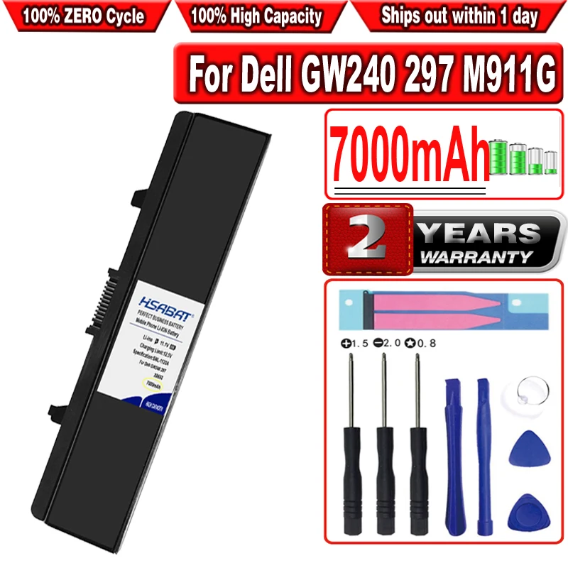 Аккумулятор HSABAT 7000 мАч для ноутбука Dell GW240 297 M911G RN873 RU586 XR693 Inspiron 1525 1526 1545