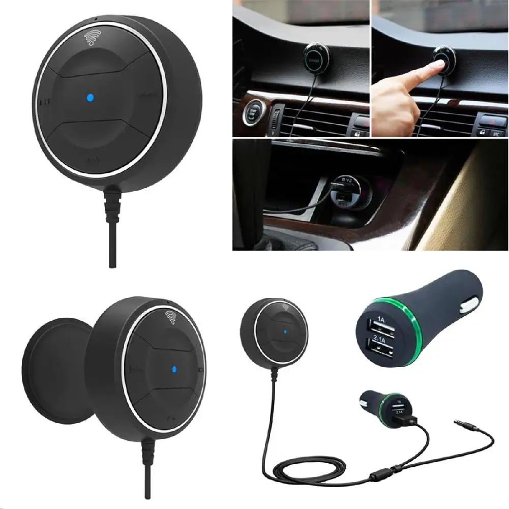 JRBC01 Bluetooth 4,0 Hands Free автомобильный комплект с функцией NFC+ 3,5 мм вспомогательный приемник Музыка Aux Громкая связь 2.1A USB Автомобильное зарядное устройство r20
