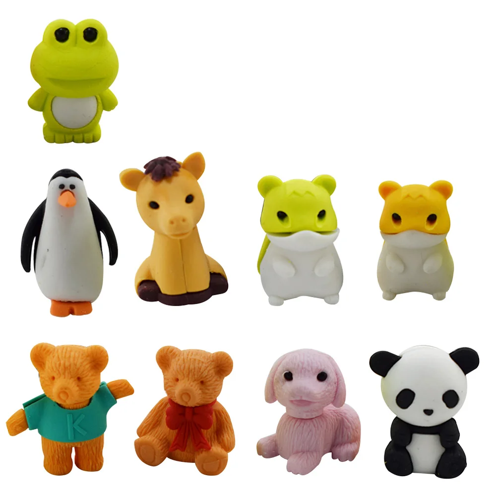 

30 Pack Pencil Erasers Random Collectible Animal Erasers Novelty Realistic Puzzle Erasers for Party Favors Games Prizes Carnival