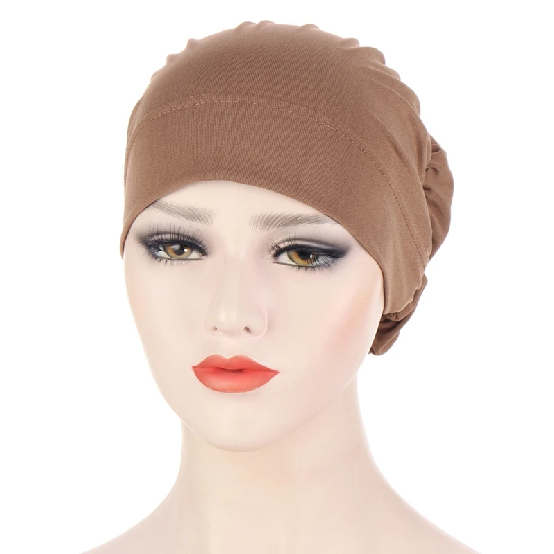 

Big Flower Women Turban Hat Muslim Headscarf Pile Heap Cap Women Soft Comfortable Hijab Caps Islamic Chemotherapy Hat