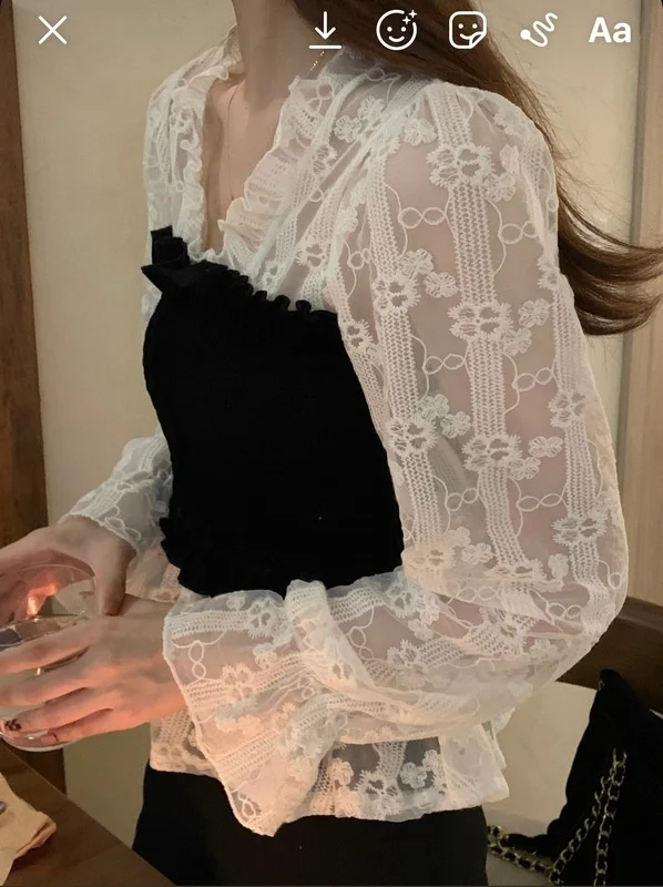 Новая игла из воздушного бархата с кружевом | Женская одежда