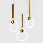 Современный простой подвесной светильник BEIAIDI, железное кольцо с кольцом, индивидуальное художественное украшение, столовая, освещение для гостиной, кабинета, Подвесная лампа