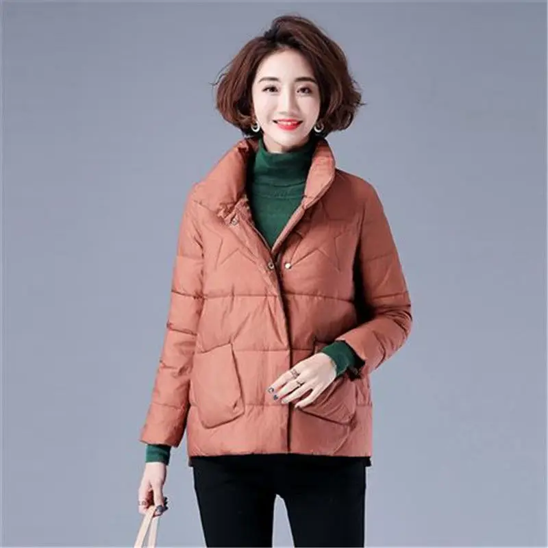 Women Cotton Jacket Warm Outwear Winter 2021 Fashion Loose Casaco Feminino Coats Parkas Black Green Red Padded Jackets Female