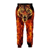 plstar cosmos brand mens jogger pants 3d printing fire tiger face pattern trousers streetwear unisex casual sweatpants mpk11