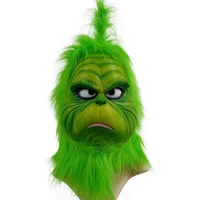 cute how christmas green haired grinch cosplay mask latex halloween xmas full head latex mask cosplay costume %d0%bc%d0%b0%d1%81%d0%ba%d0%b0 props