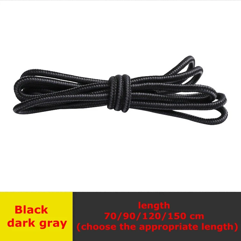Black dark gray Высококачественные круглые шнурки; двухцветные шнурки для обуви; унисекс; уличные спортивные ботинки martin для отдыха; 1 пара - Цвет: Black dark gray