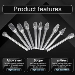 10 шт. 3 мм хвостовик вольфрамовый Карбид Фрезерный резак вращающиеся мини сверла для Dremel аксессуары деревообрабатывающий резьбовой сверлильный инструмент