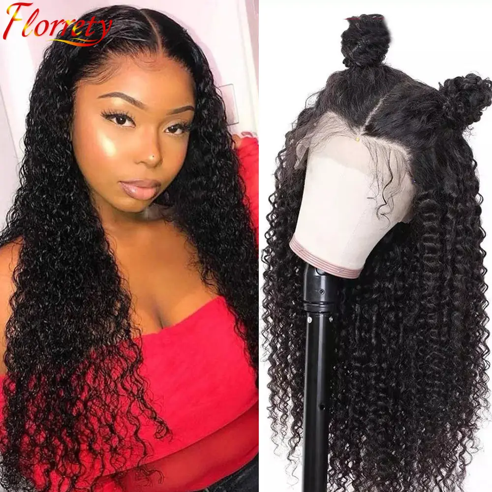 

Jerry Curly Lace Front Human Hair Wig 13x4 Frontal Lacefront Kinky Peruvian 4x4 Lace Closure Pre Plucked Wigs For Black Women