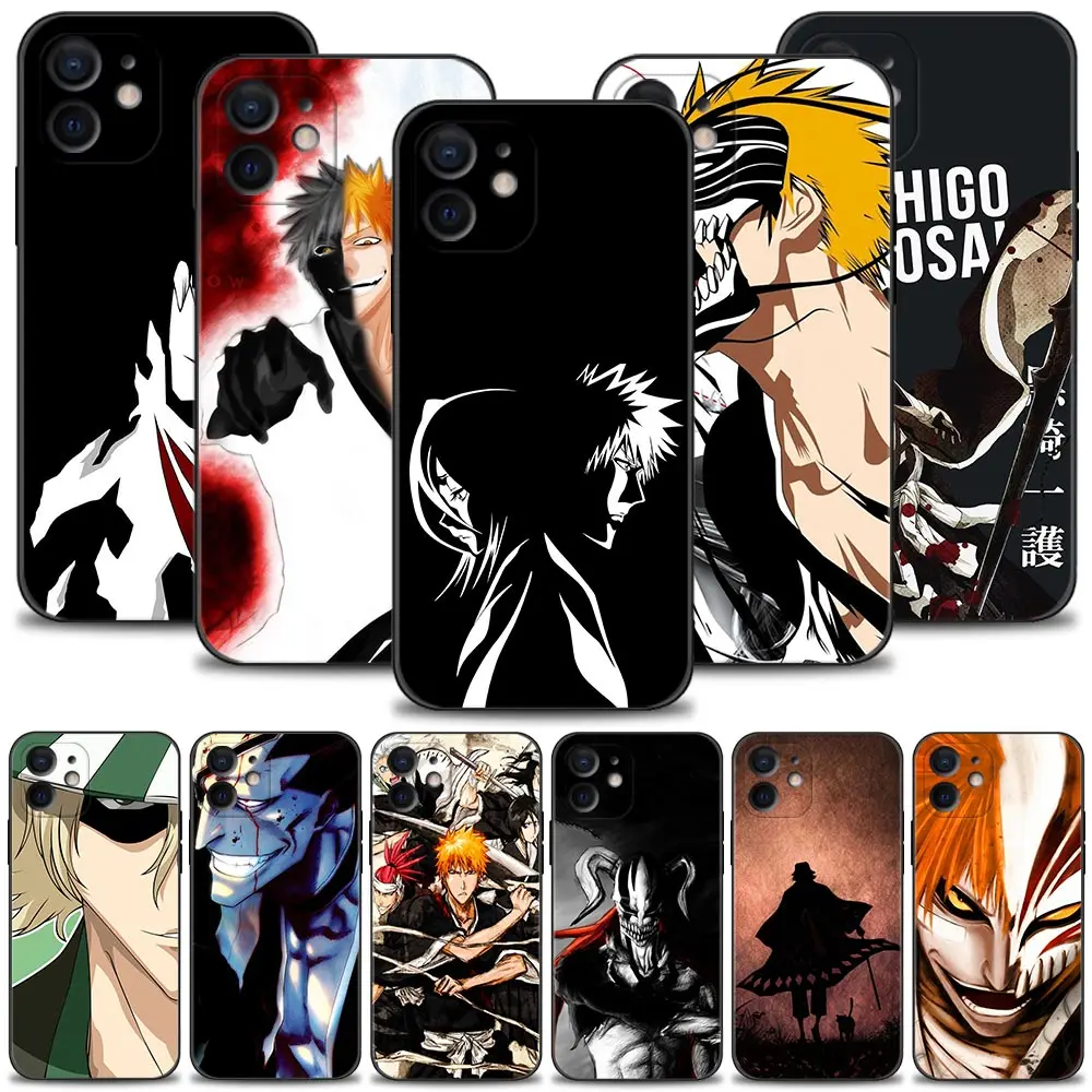 

Case For Apple iPhone 13 12 11 Pro Max Mini XS Max XR X 7 8 Plus 6 6S SE 2020 Cover Silicone Shell Bleach Anime Kurosaki Ichigo
