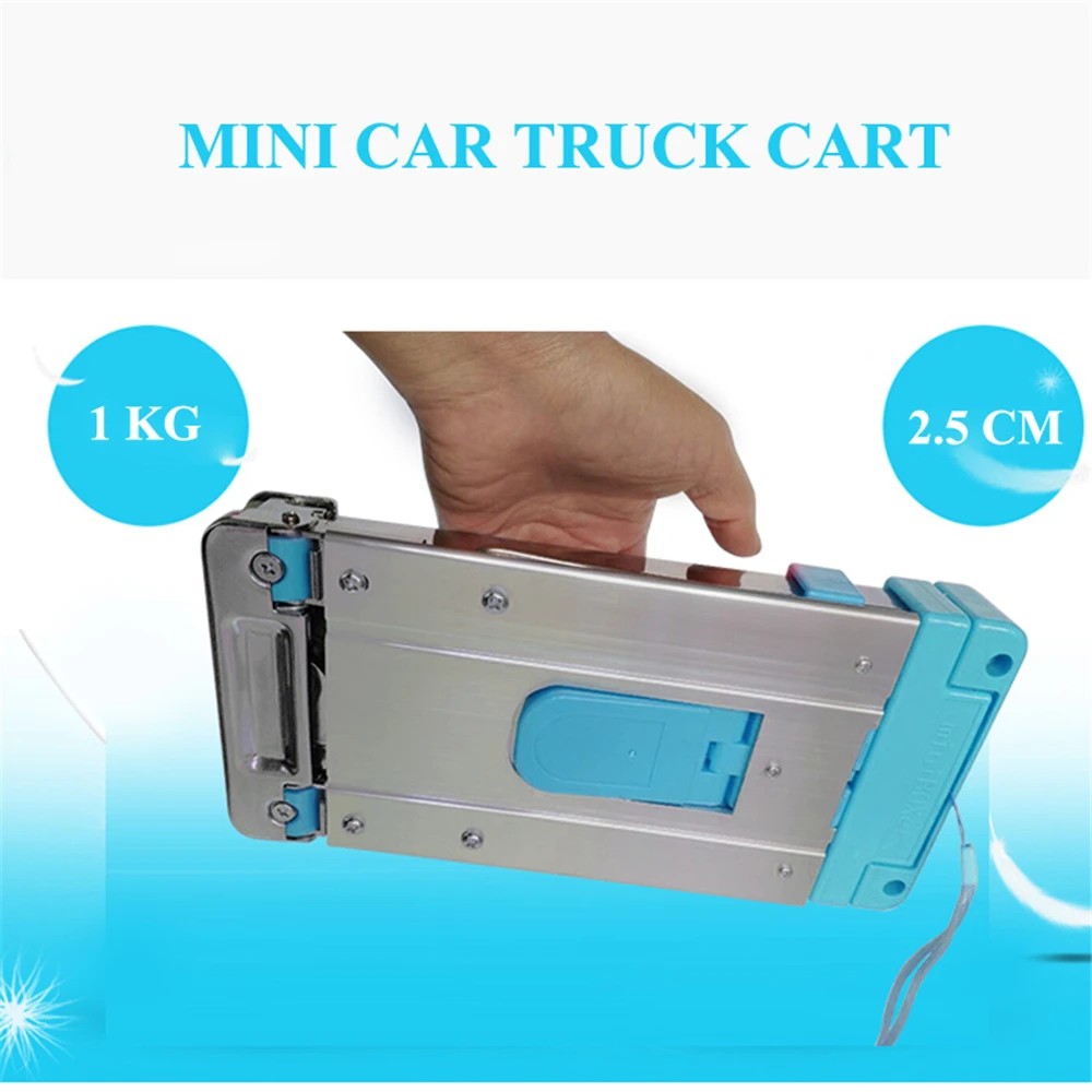 

Folding Luggage Cart Mini Hand Truck Lightweight Stainless Steel Collapsible and Portable Fold Up Dolly for Travel Shopping