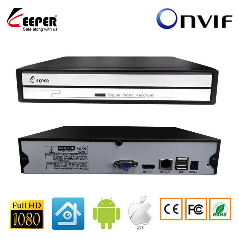 Хранитель мини 4CH 8CH 16CH 1080P NVR для ip-камеры CCTV сетевой видеорегистратор Поддержка Onvif Protocal