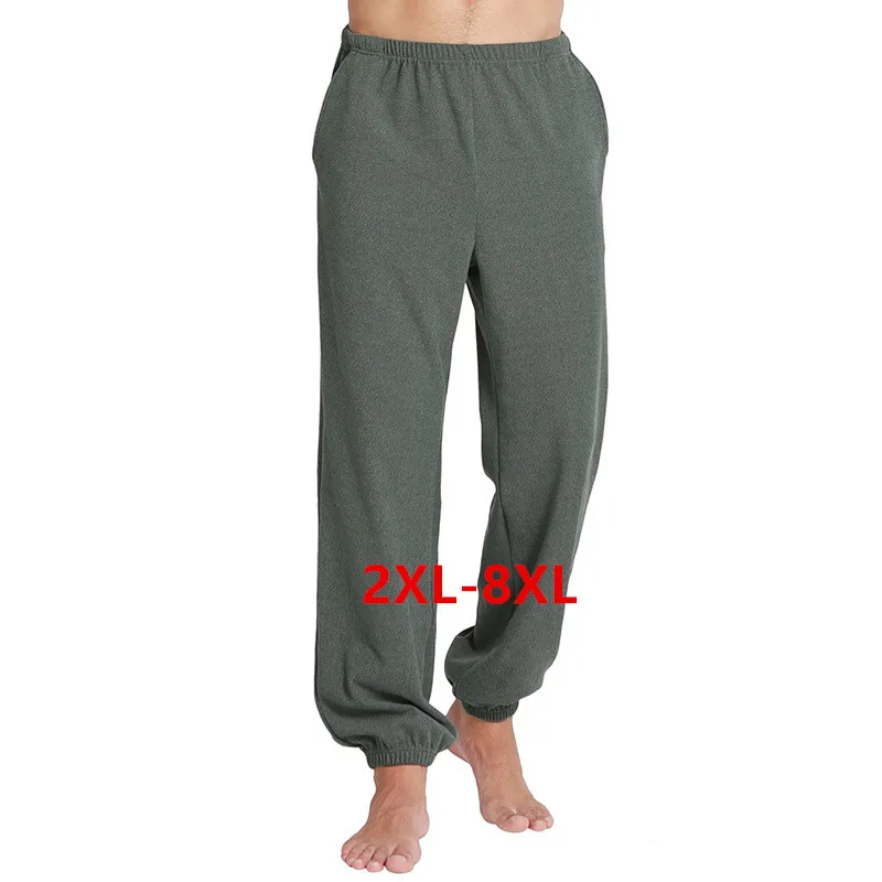 Pijama Hombre Plus Fat Large Size Velvet Warm Pajama Pants Men Winter Sleep Bottoms Casual Home Trousers Pantalones 2XL-8XL