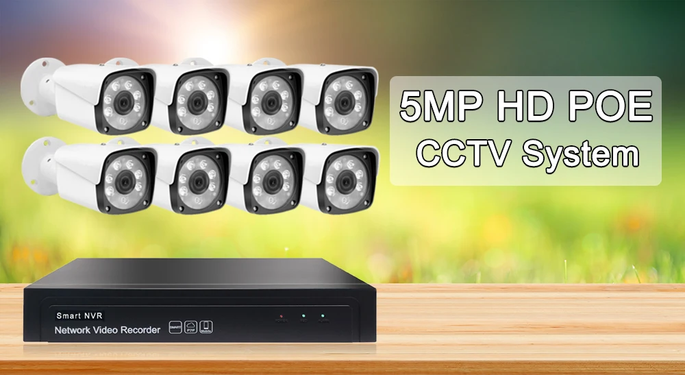 TySvance 8ch 5MP POE Комплект H.265 система видеонаблюдения до 16ch NVR наружная Водонепроницаемая ip-камера сигнализация видеонаблюдения Видео P2P