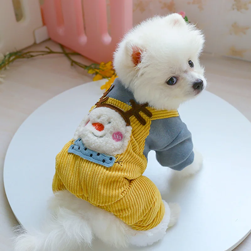 

Одежда для любимца Мишка с рисунком из мультфильмов больших размеров, Осень-зима, хлопковая одежда с рисунками щенков своего померанского ш...
