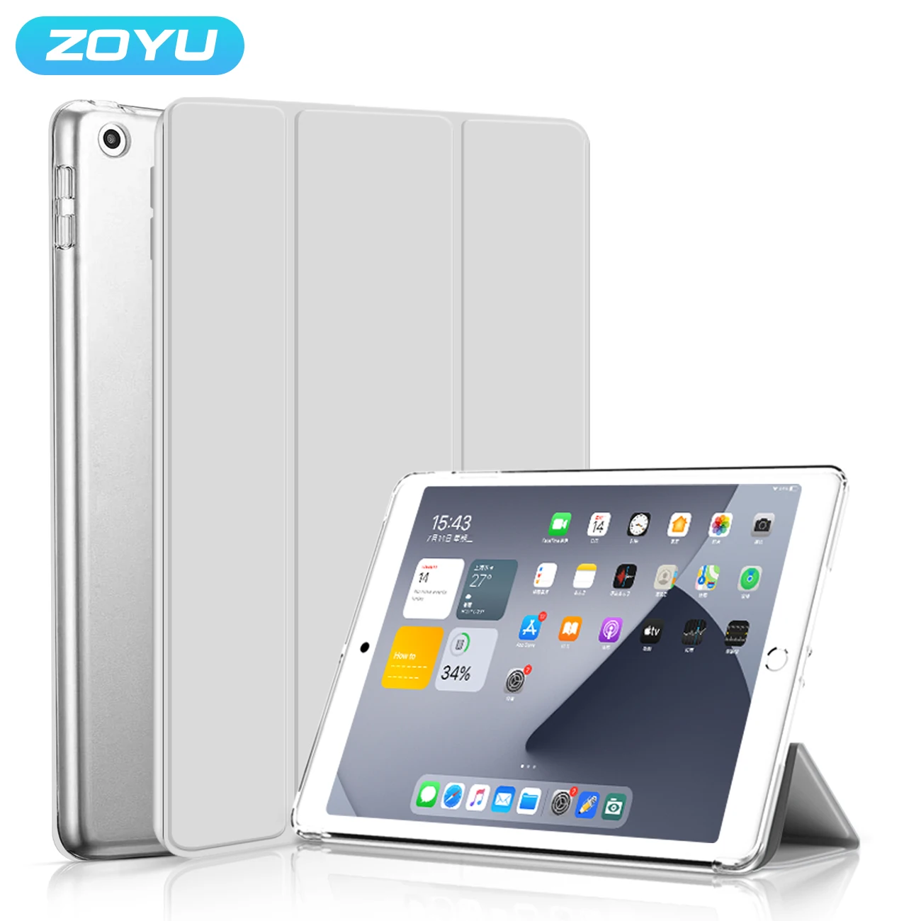 

Чехол ZOYU для IPad 7/8/9 поколения, ультратонкая подставка, мягкий чехол из ТПУ с автоматическим пробуждением и спящим режимом для Ipad 10,2 дюйма, че...