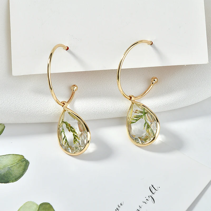 Рождественская елка настоящие листья капля медный ободок кулон сделай сам